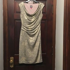 Vince Camuto Metallic Cowl Neck Dress size 8